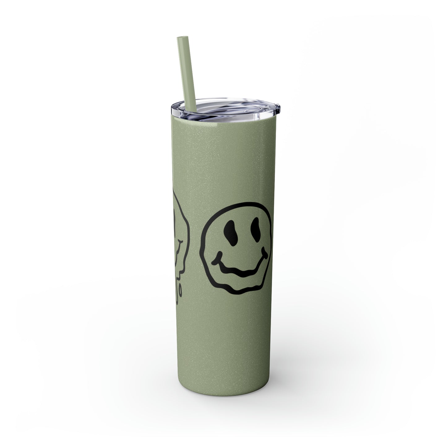 Melting Smileys Skinny Tumbler with Straw, 20oz