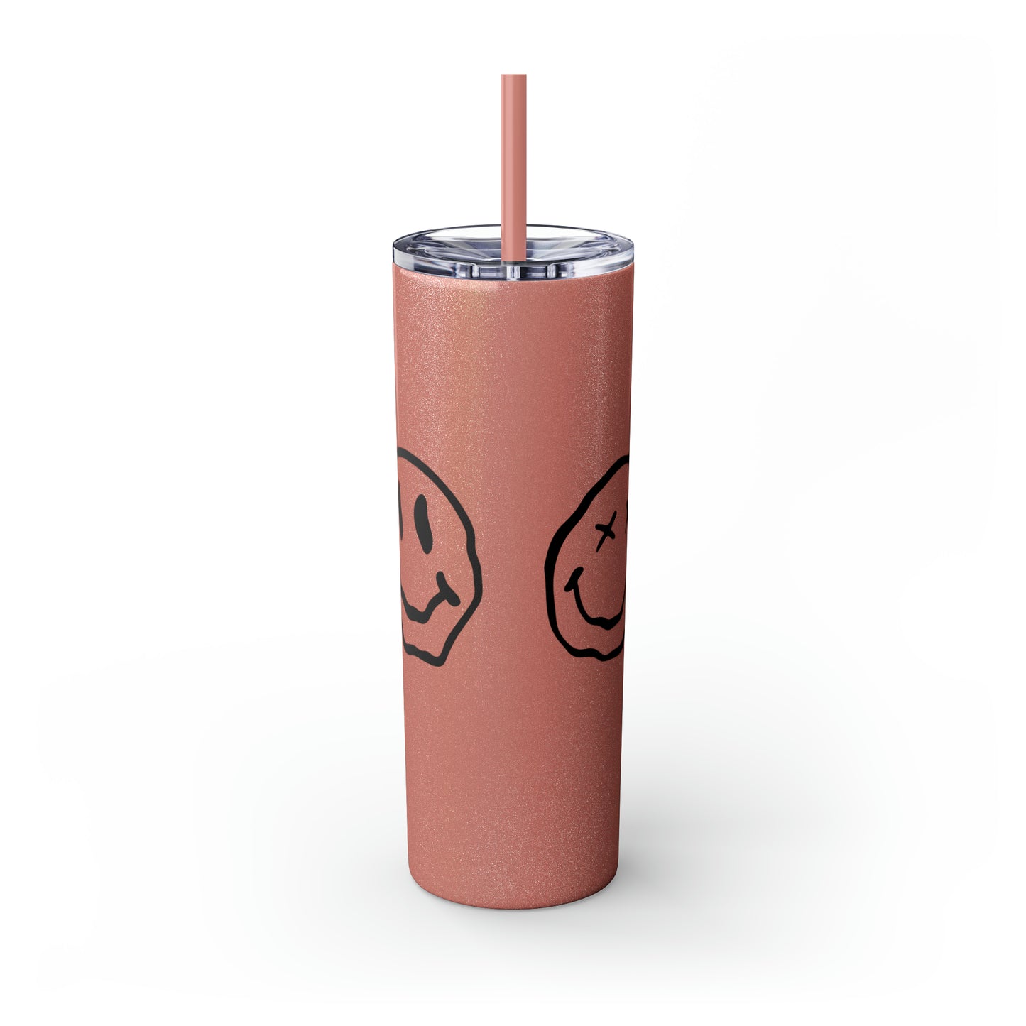 Melting Smileys Skinny Tumbler with Straw, 20oz