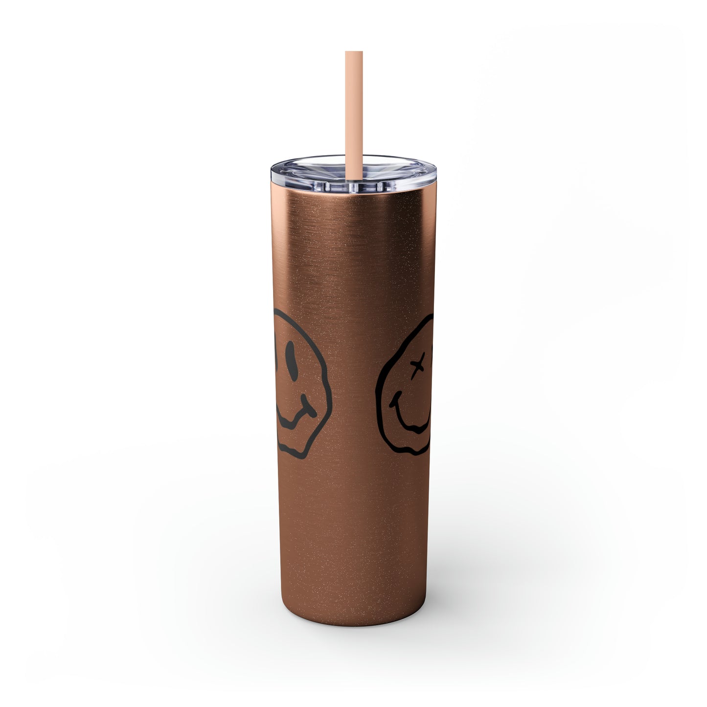 Melting Smileys Skinny Tumbler with Straw, 20oz