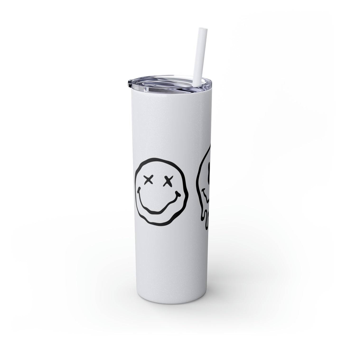 Melting Smileys Skinny Tumbler with Straw, 20oz