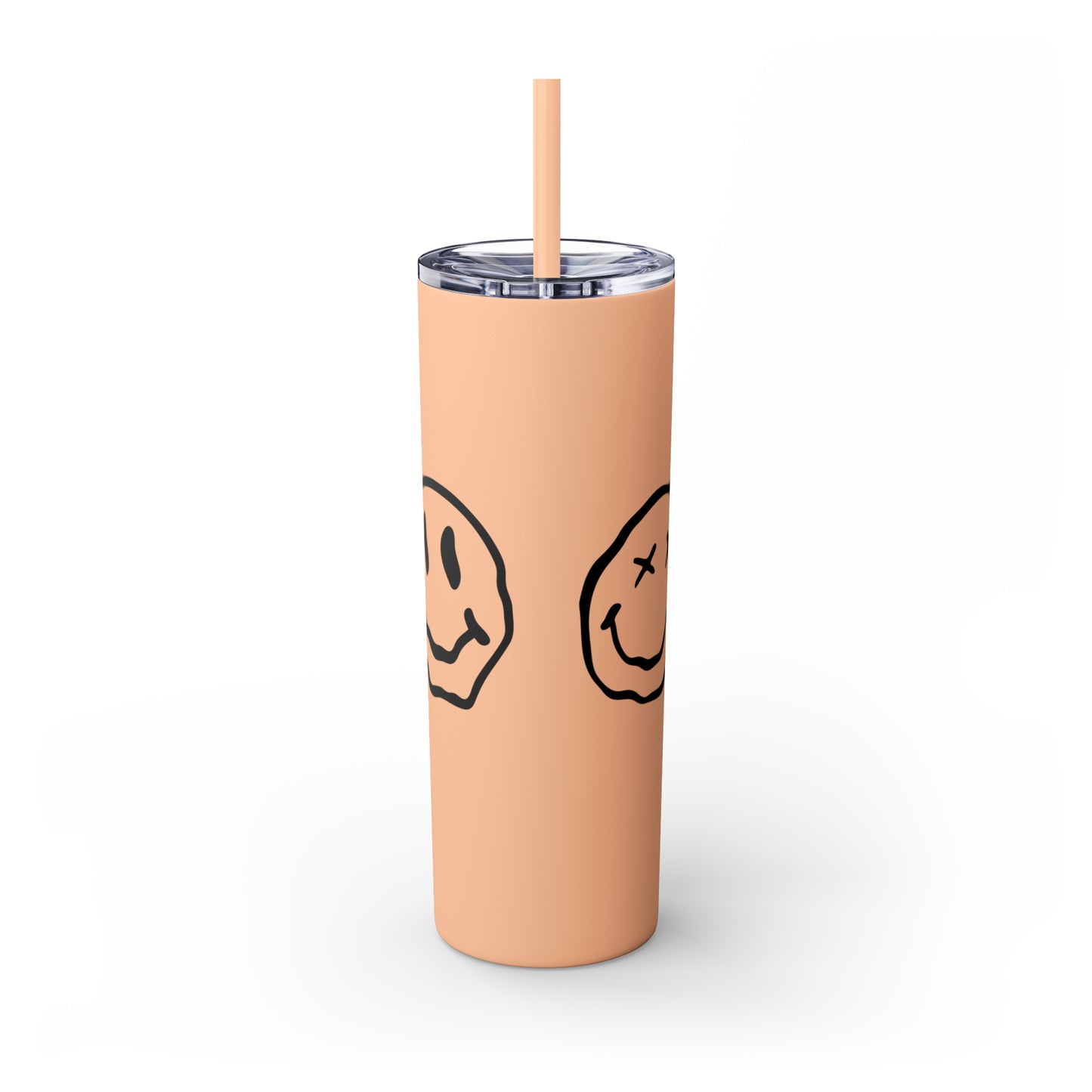 Melting Smileys Skinny Tumbler with Straw, 20oz