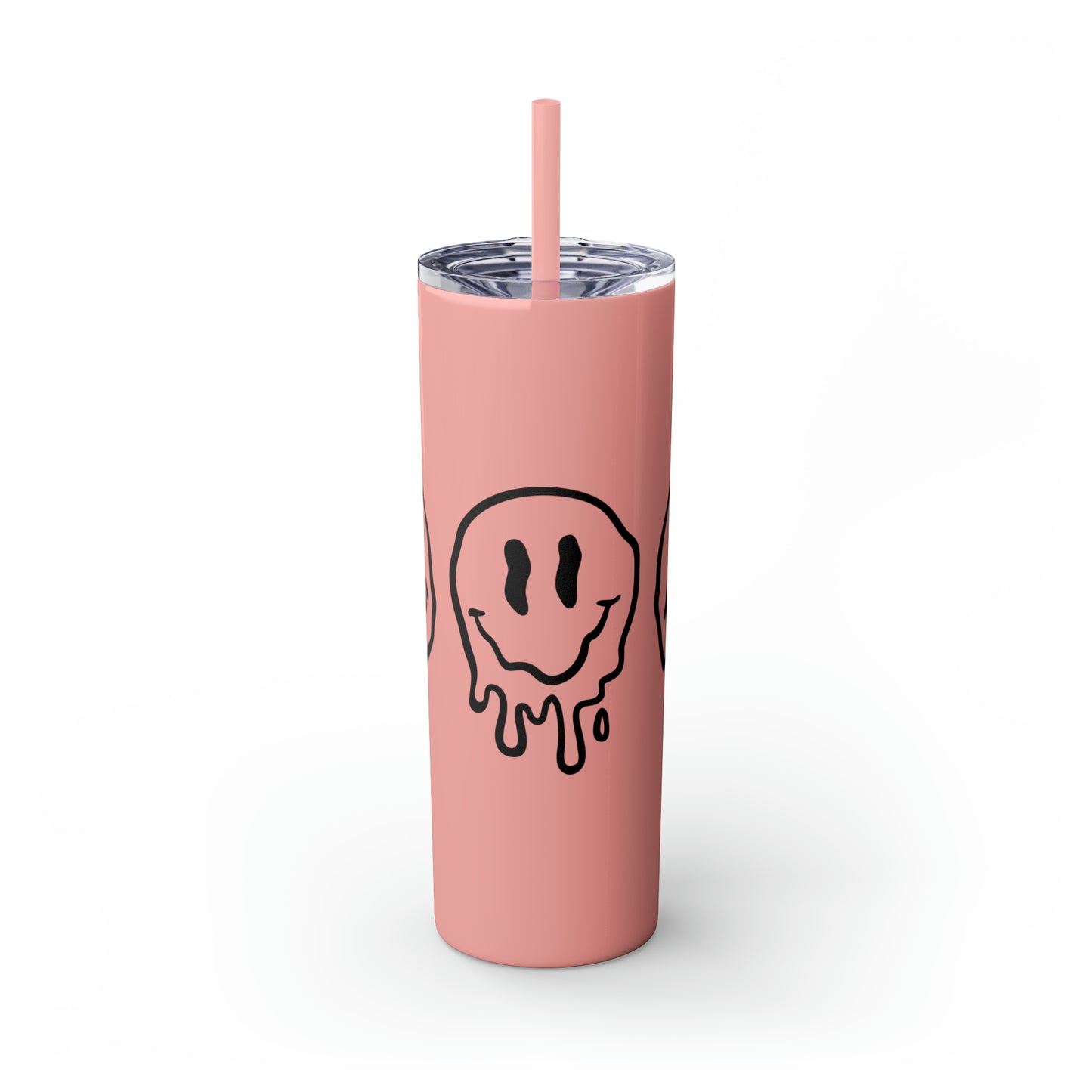 Melting Smileys Skinny Tumbler with Straw, 20oz