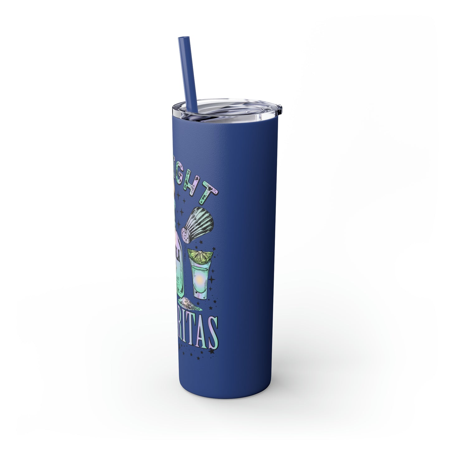 Midnight Margaritas Skinny Tumbler with Straw, 20oz