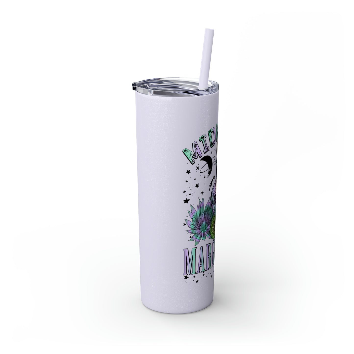 Midnight Margaritas Skinny Tumbler with Straw, 20oz