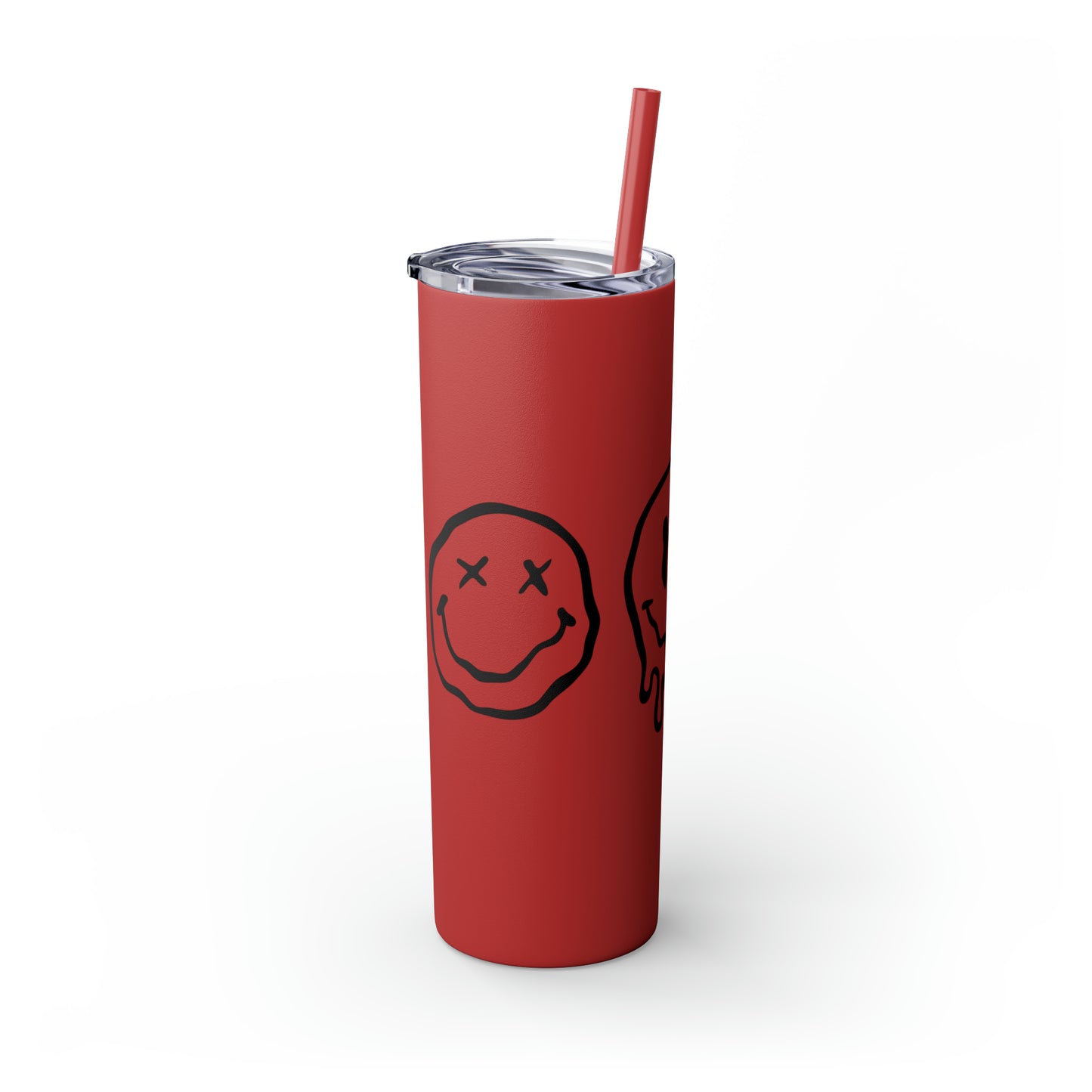 Melting Smileys Skinny Tumbler with Straw, 20oz