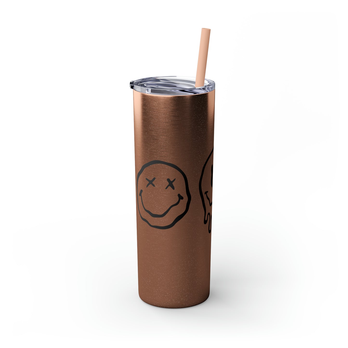 Melting Smileys Skinny Tumbler with Straw, 20oz