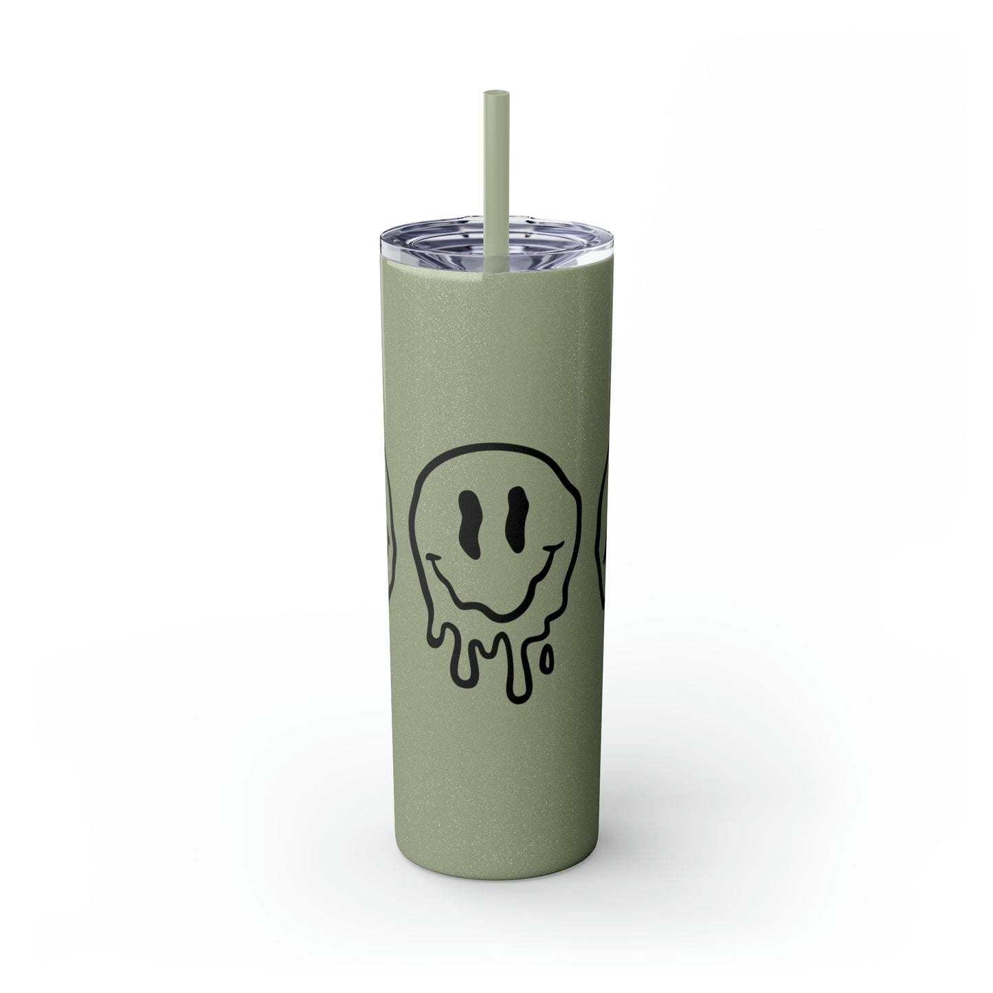 Melting Smileys Skinny Tumbler with Straw, 20oz