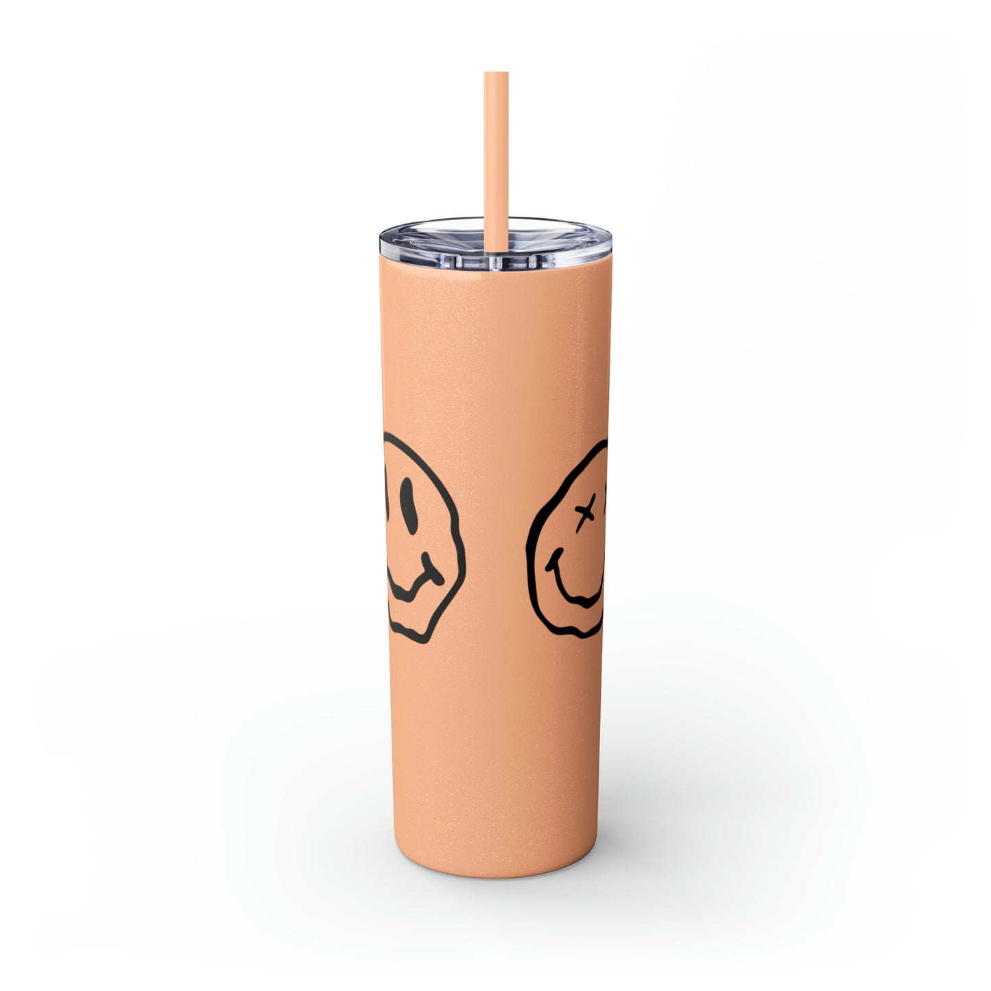 Melting Smileys Skinny Tumbler with Straw, 20oz