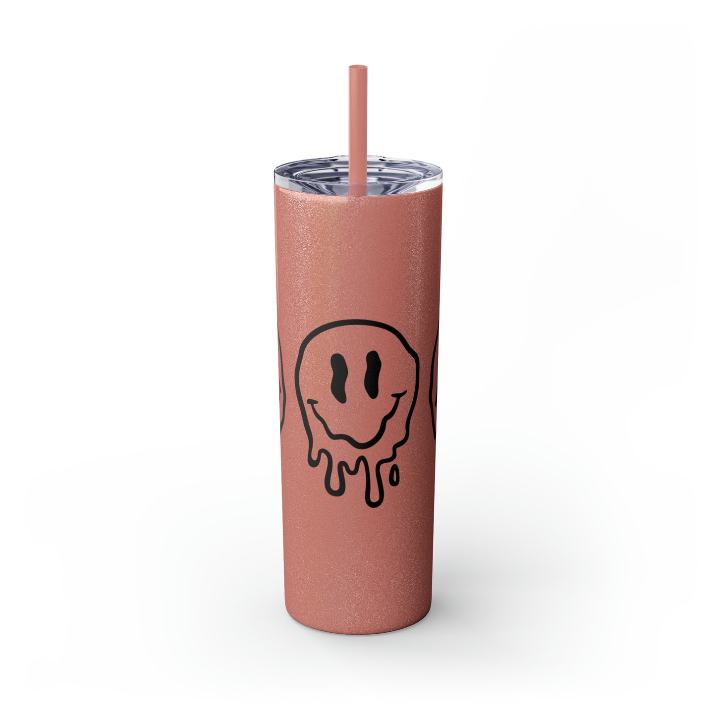 Melting Smileys Skinny Tumbler with Straw, 20oz