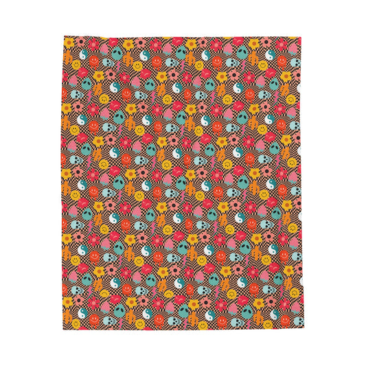 Trippy Hippie Velveteen Plush Blanket