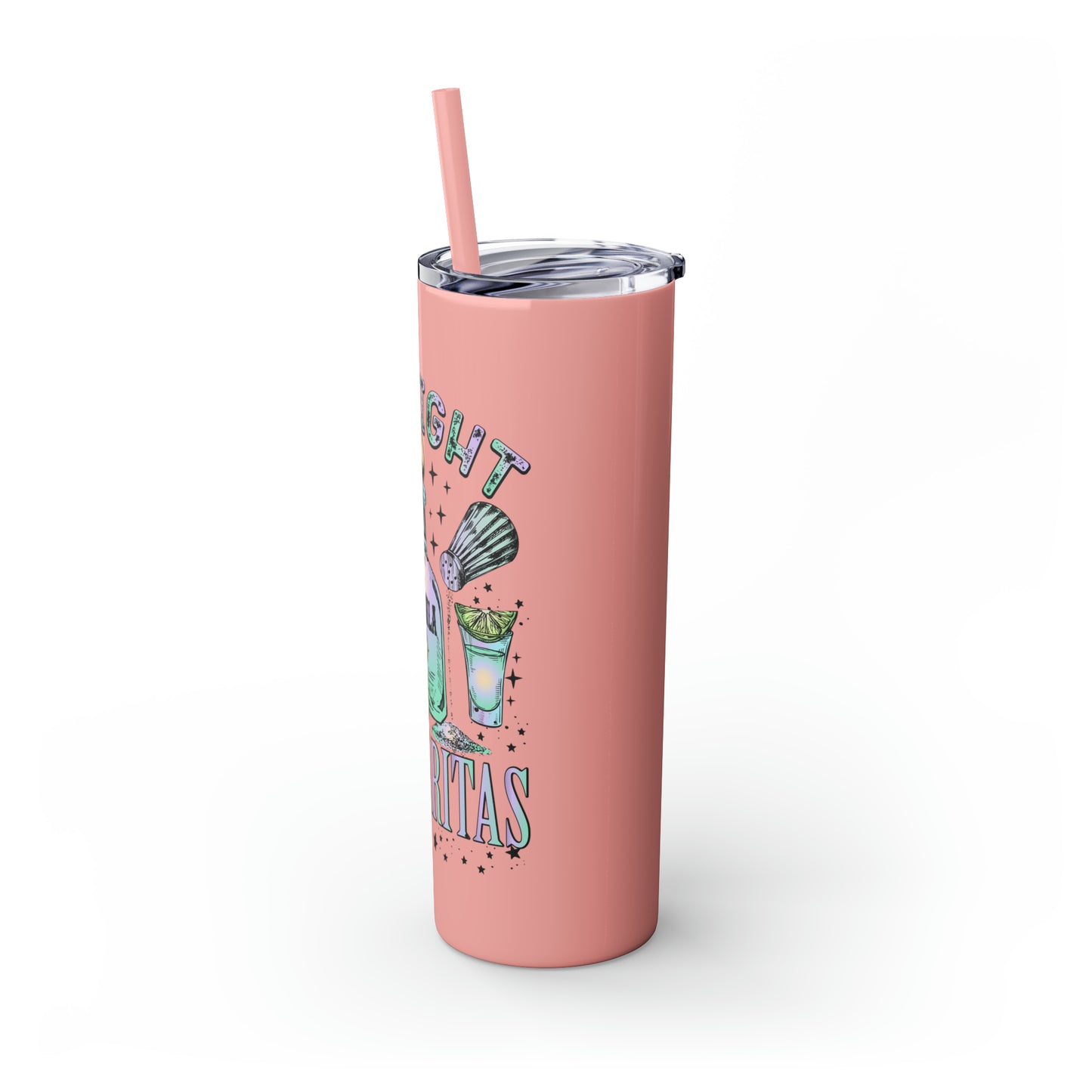 Midnight Margaritas Skinny Tumbler with Straw, 20oz