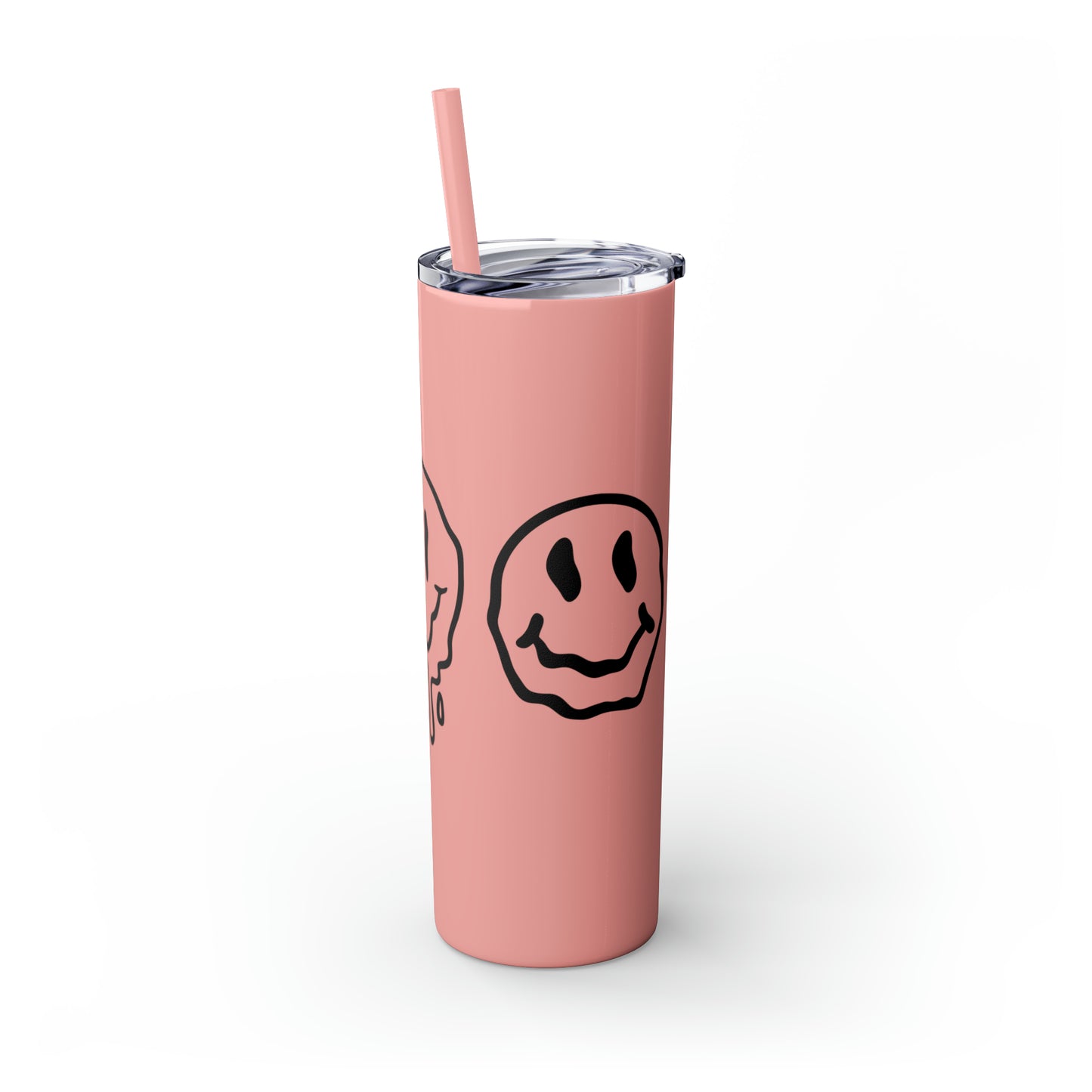 Melting Smileys Skinny Tumbler with Straw, 20oz