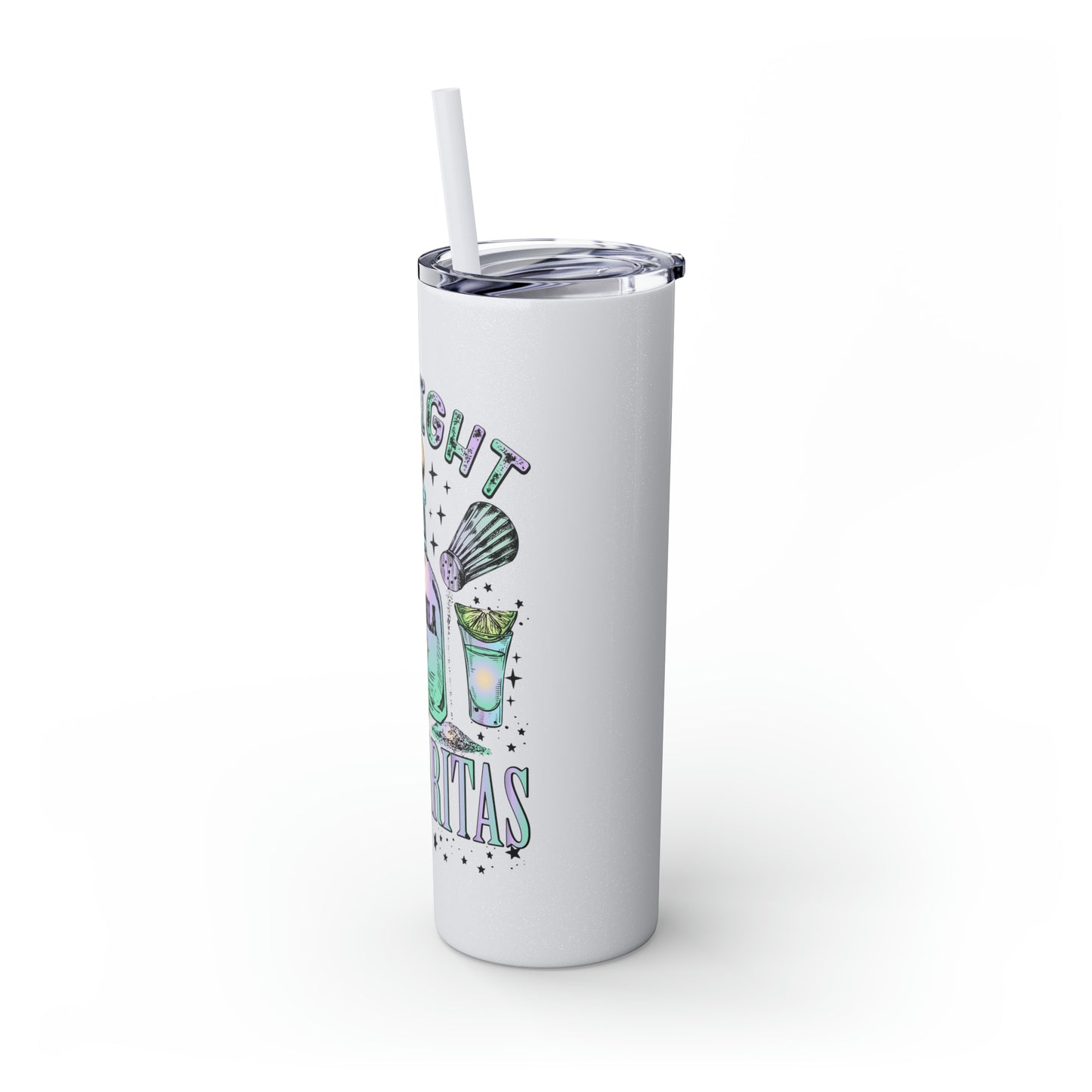 Midnight Margaritas Skinny Tumbler with Straw, 20oz