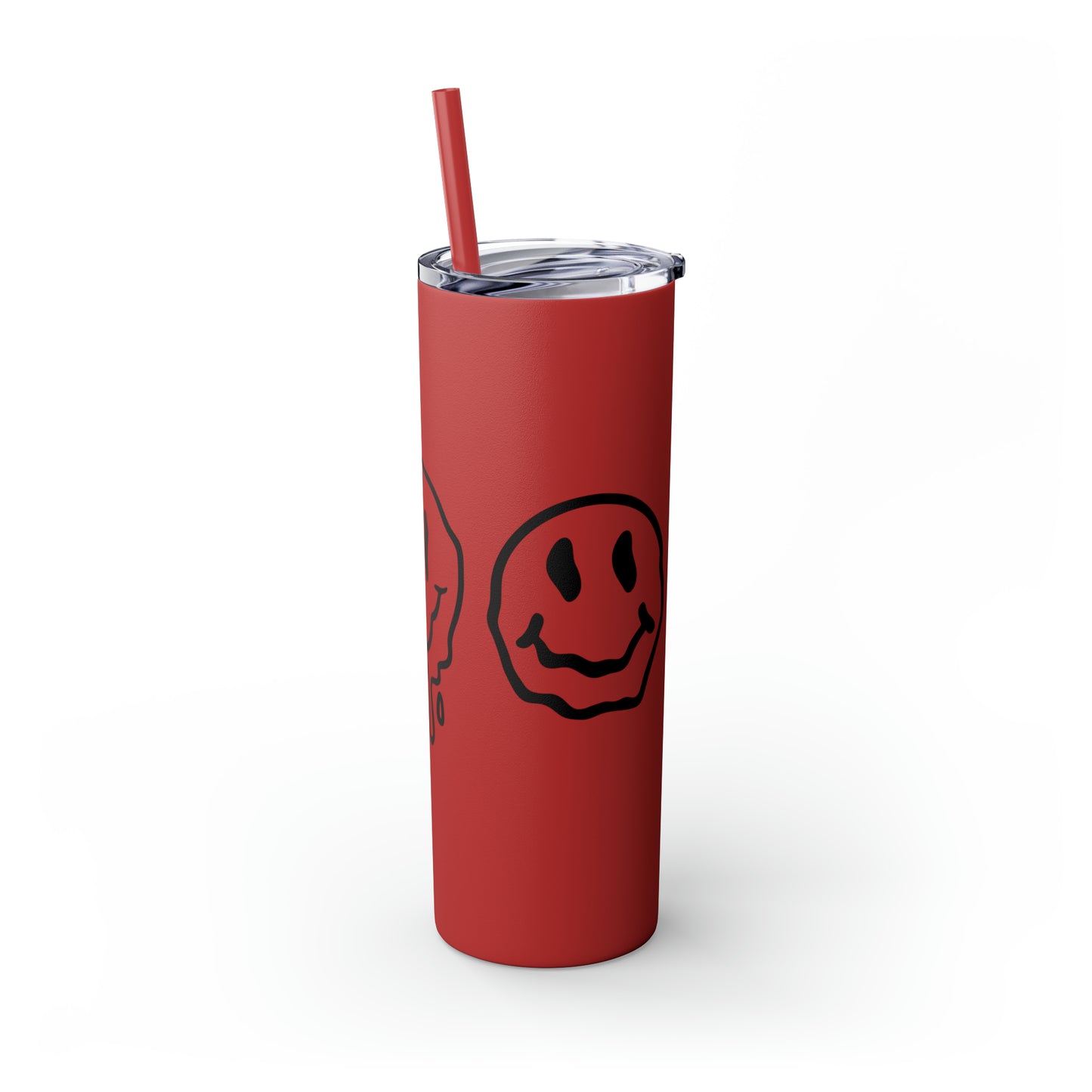 Melting Smileys Skinny Tumbler with Straw, 20oz