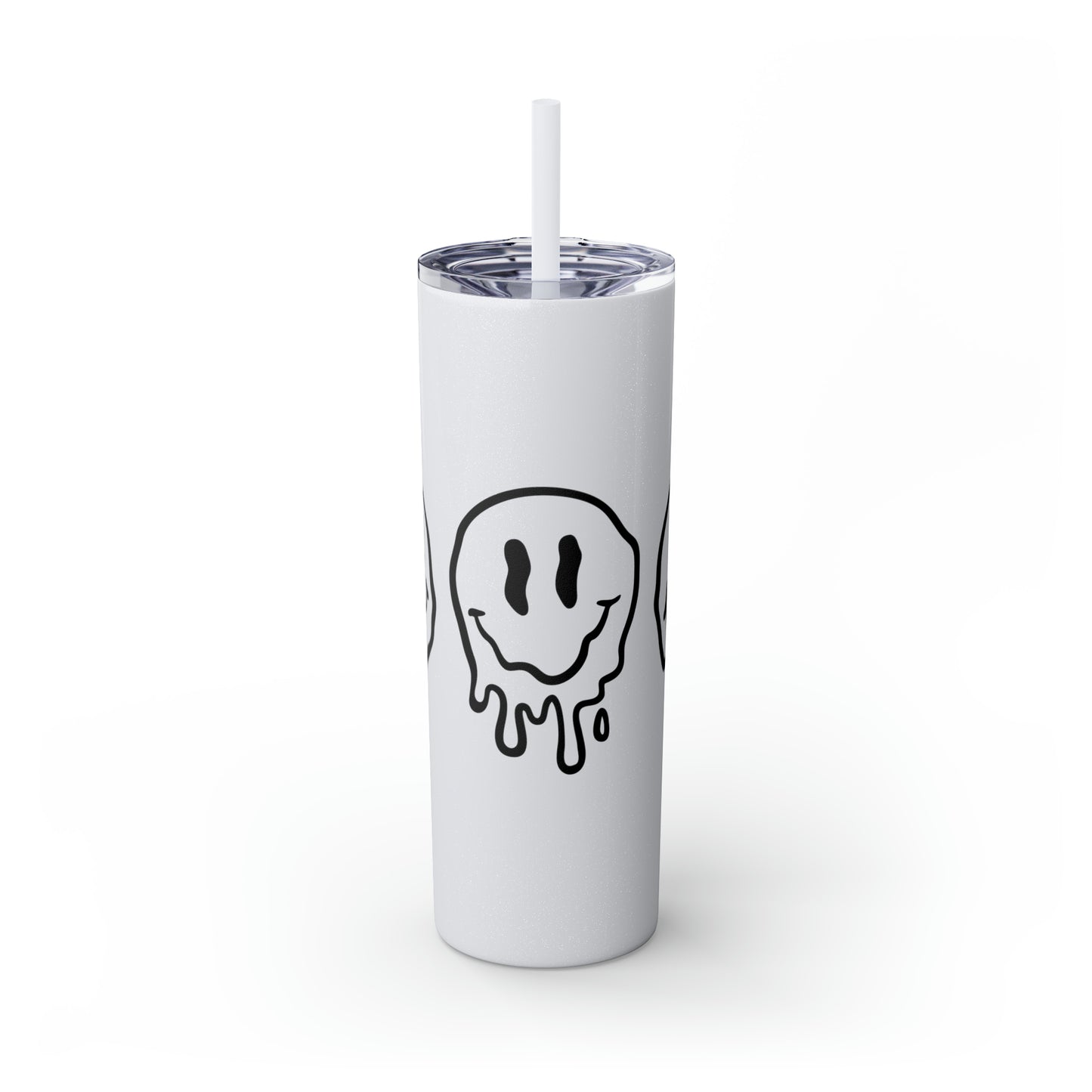 Melting Smileys Skinny Tumbler with Straw, 20oz