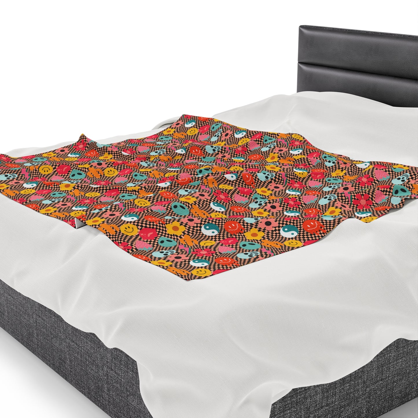 Trippy Hippie Velveteen Plush Blanket