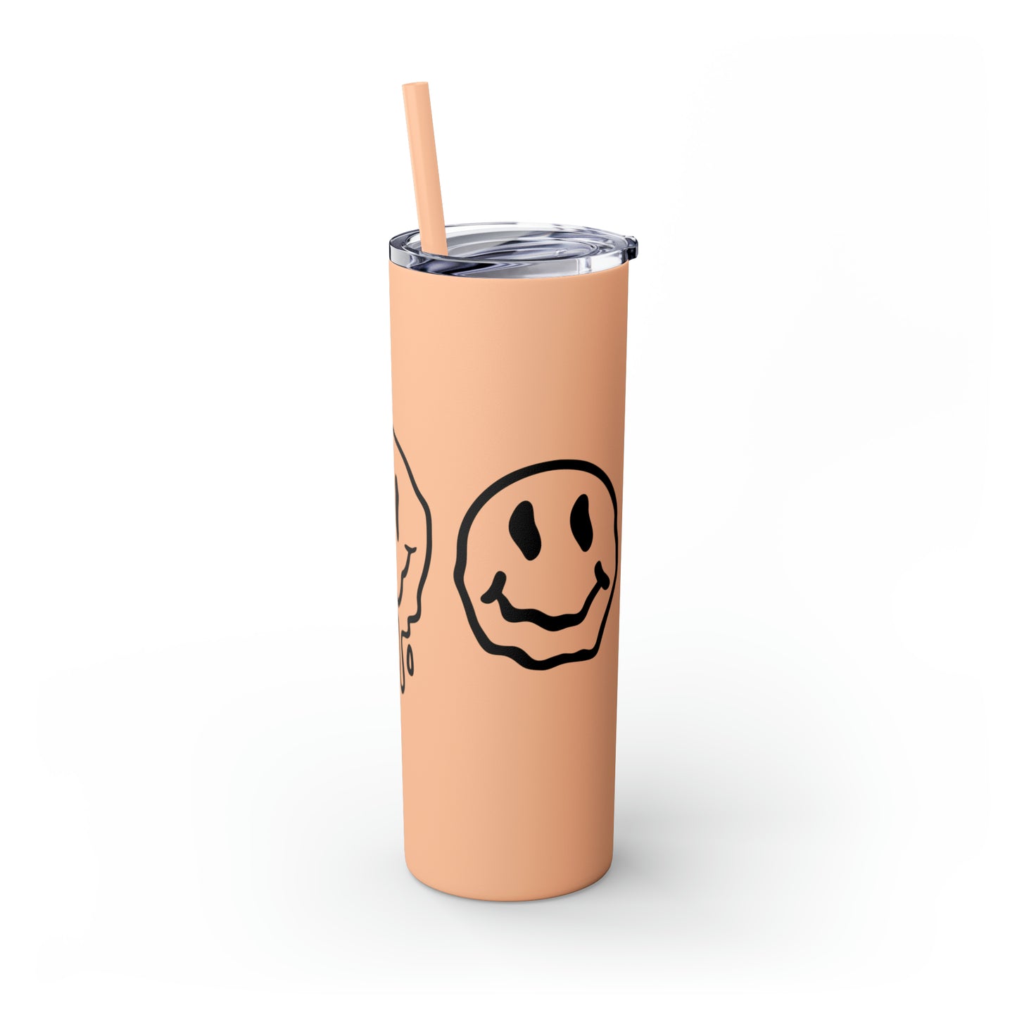 Melting Smileys Skinny Tumbler with Straw, 20oz