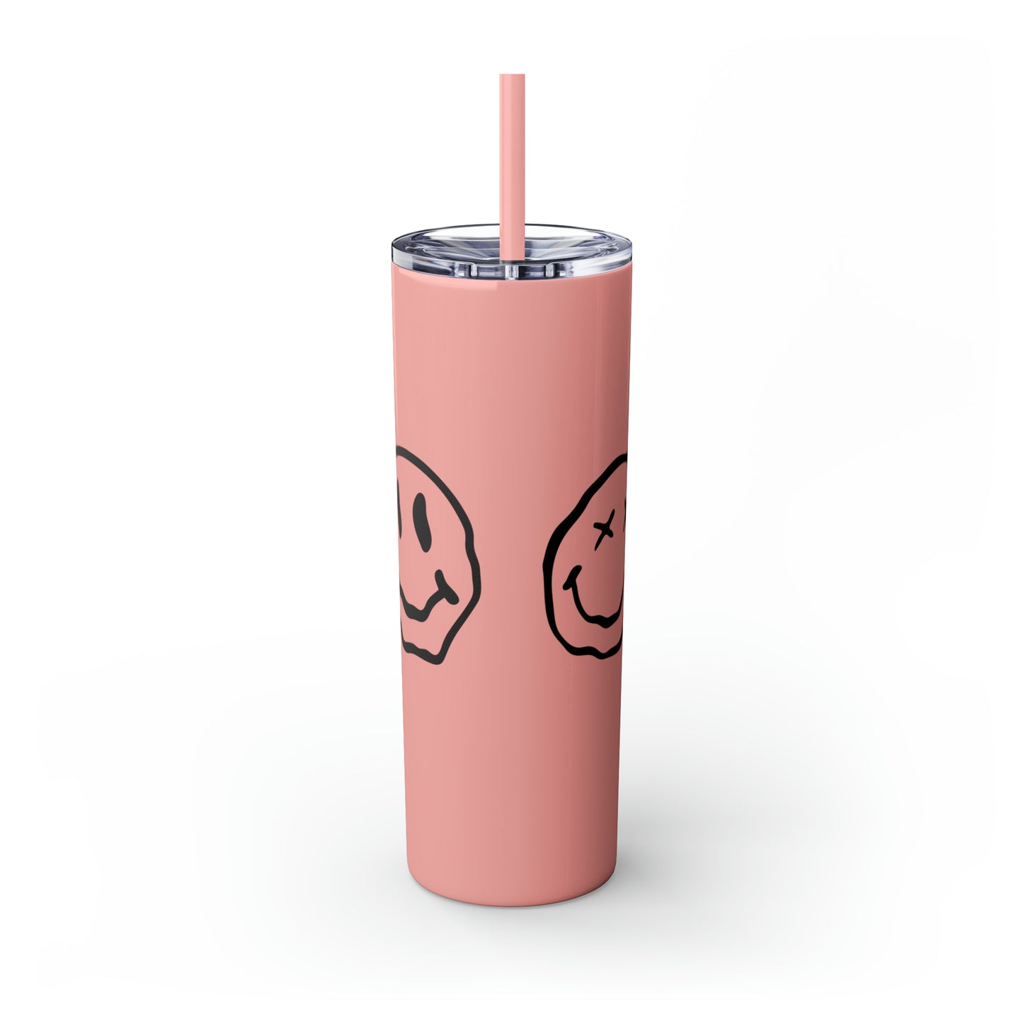 Melting Smileys Skinny Tumbler with Straw, 20oz