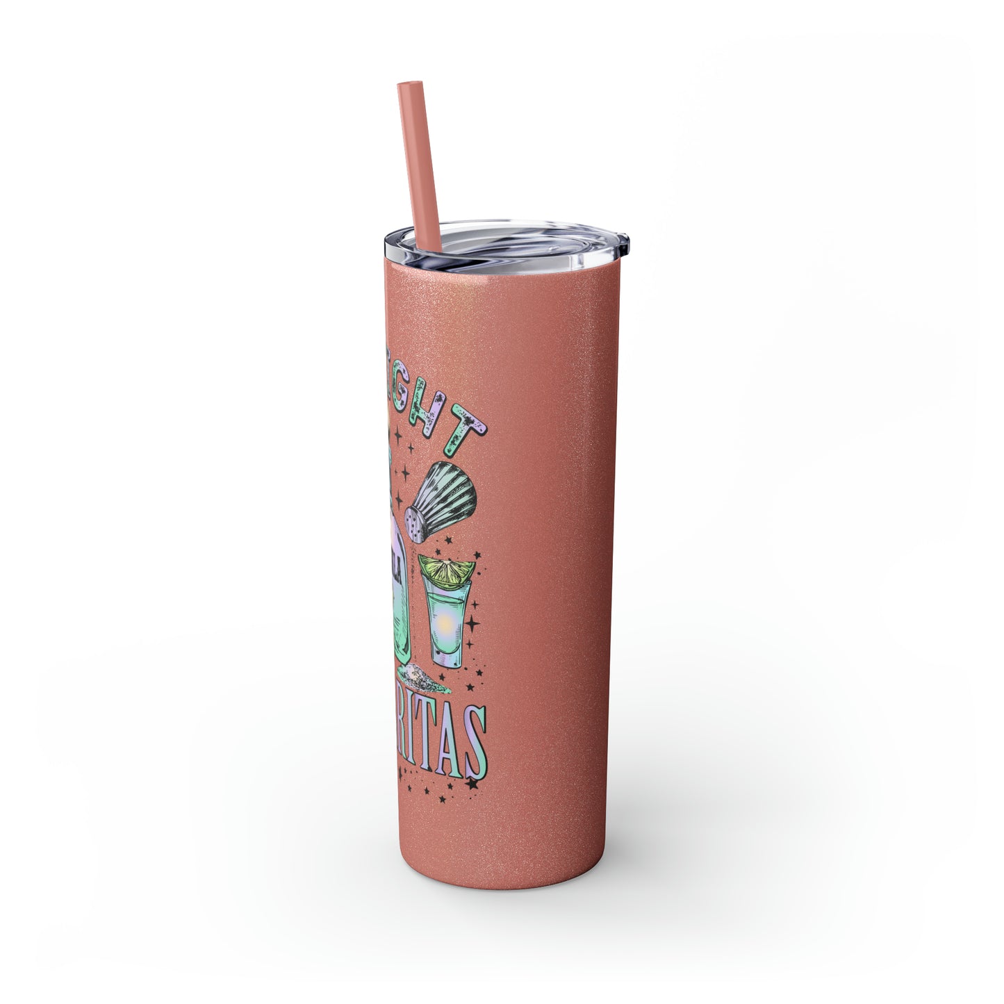 Midnight Margaritas Skinny Tumbler with Straw, 20oz