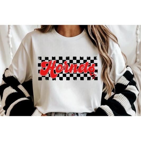Hornets Checkered Tee or Sweatshirt