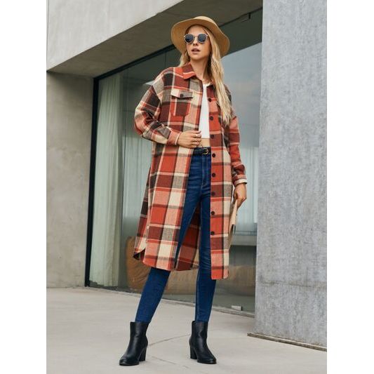 Plaid Trench