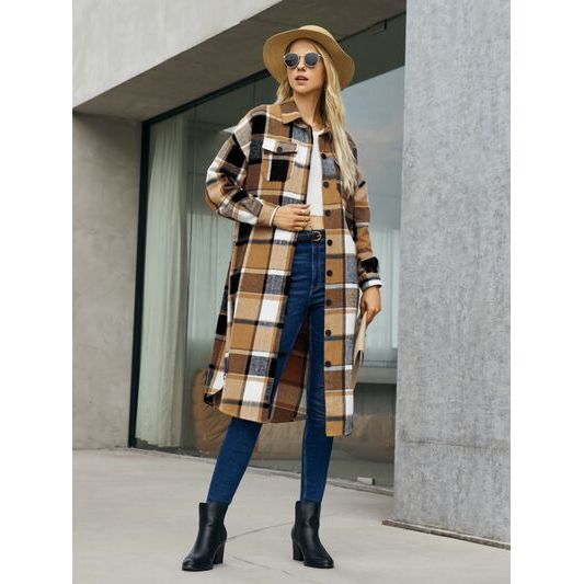 Plaid Trench