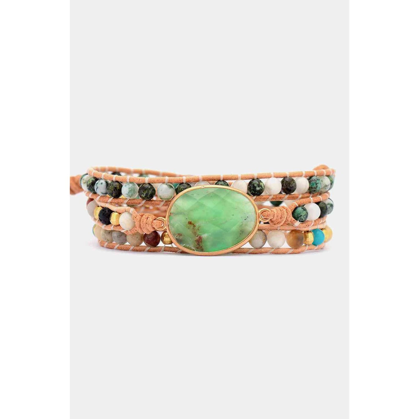 Natural Stone & Agate Layered Bracelet