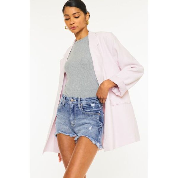 Kancan Distressed Raw Hem Denim Shorts