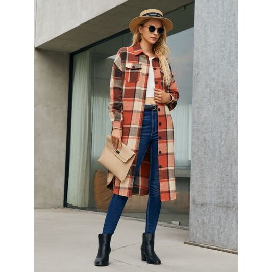 Plaid Trench