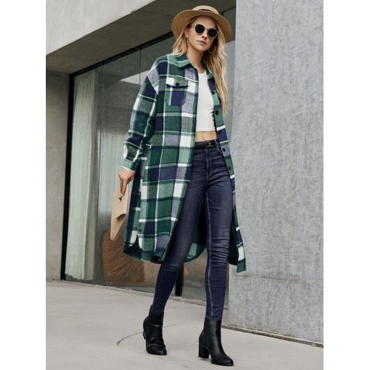 Plaid Trench