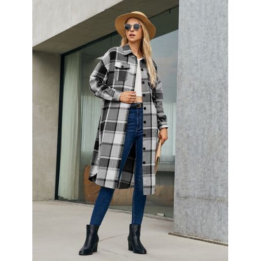 Plaid Trench
