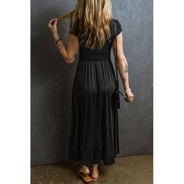 Breezy Smocked V-Neck Dress