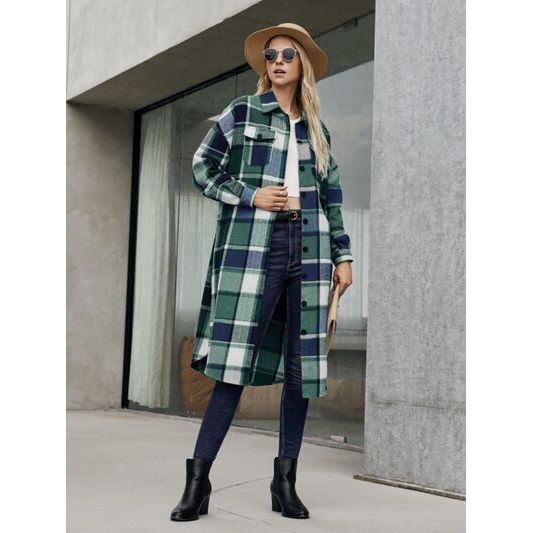 Plaid Trench