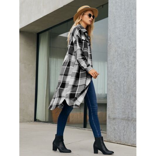 Plaid Trench