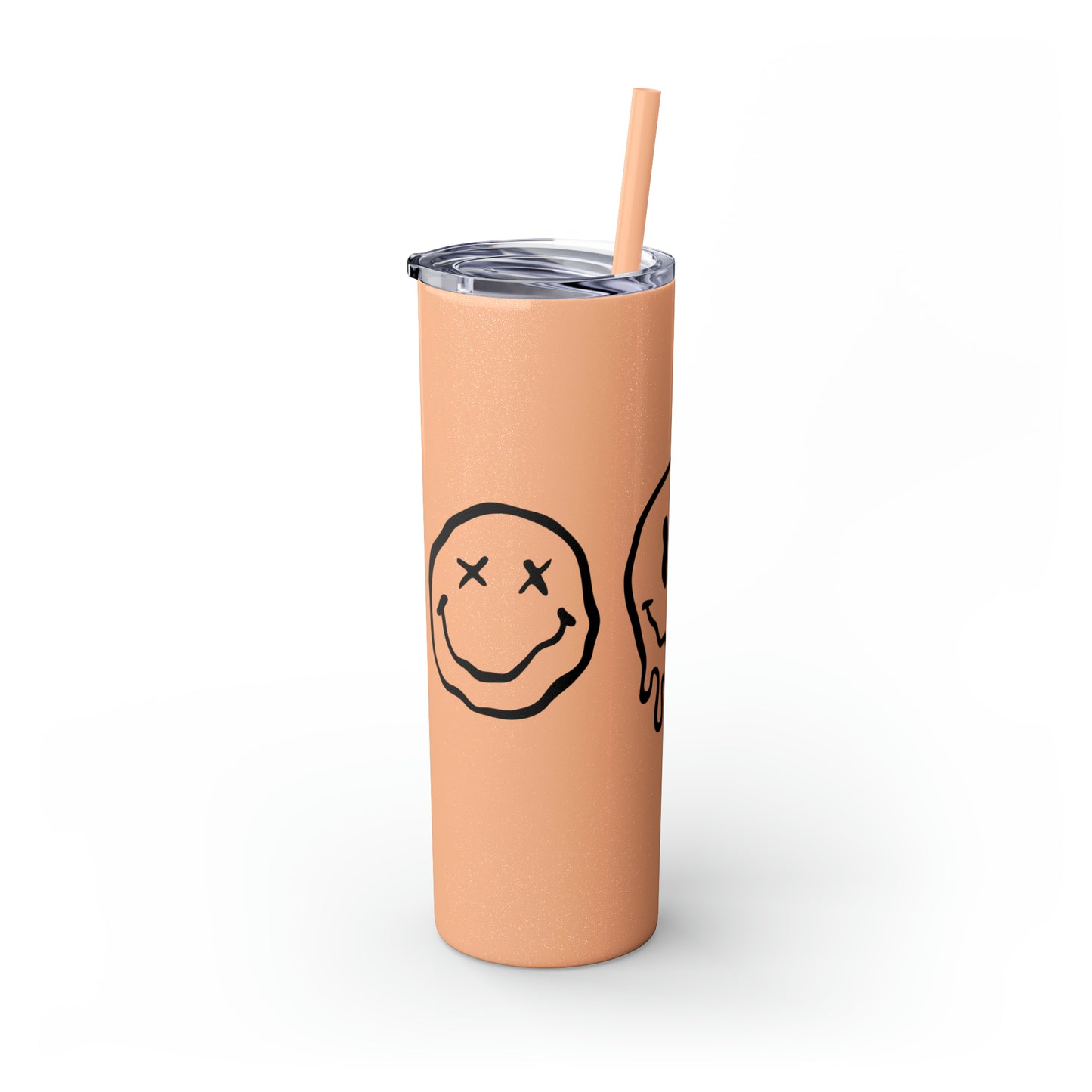 Melting Smileys Skinny Tumbler with Straw, 20oz