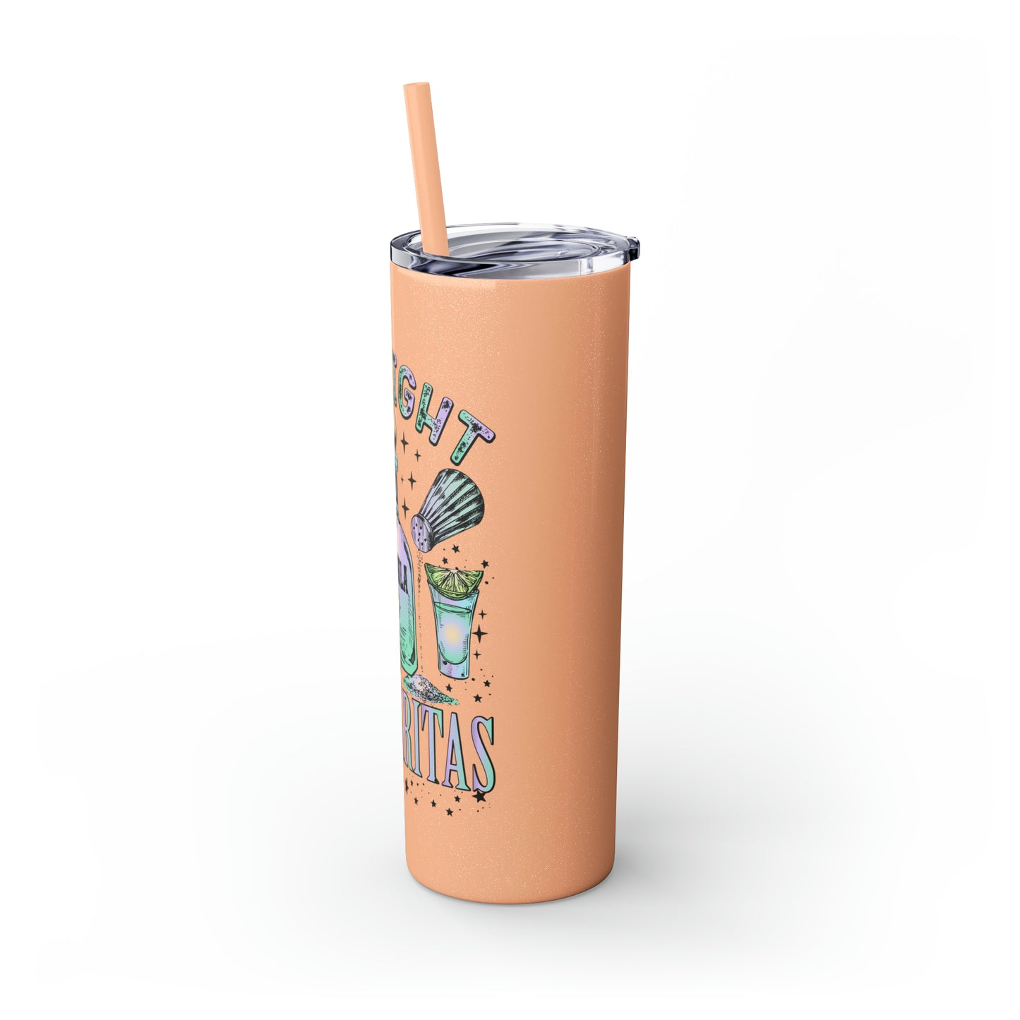 Midnight Margaritas Skinny Tumbler with Straw, 20oz