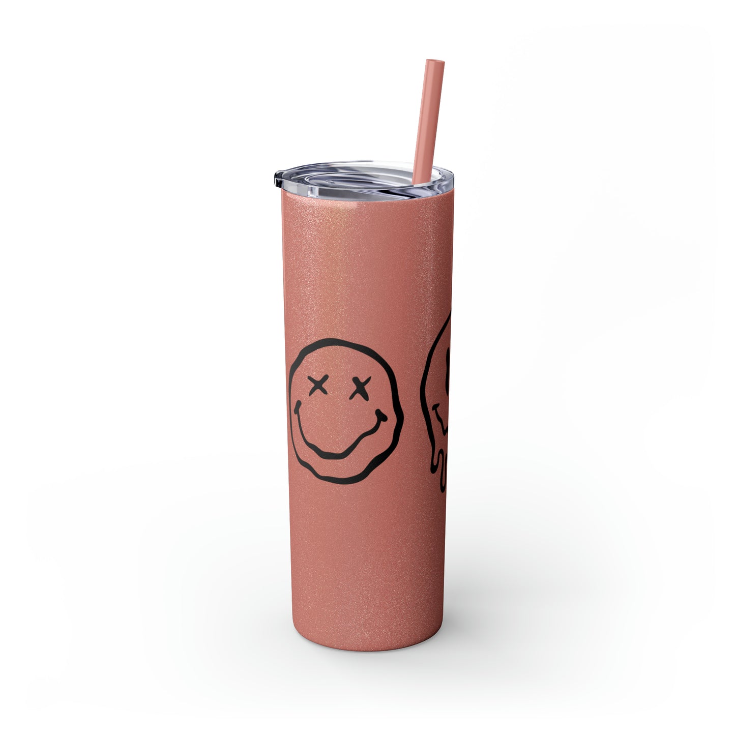 Melting Smileys Skinny Tumbler with Straw, 20oz