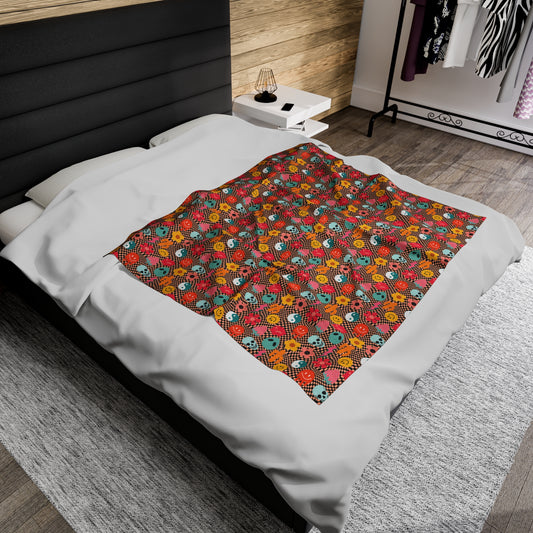 Trippy Hippie Velveteen Plush Blanket