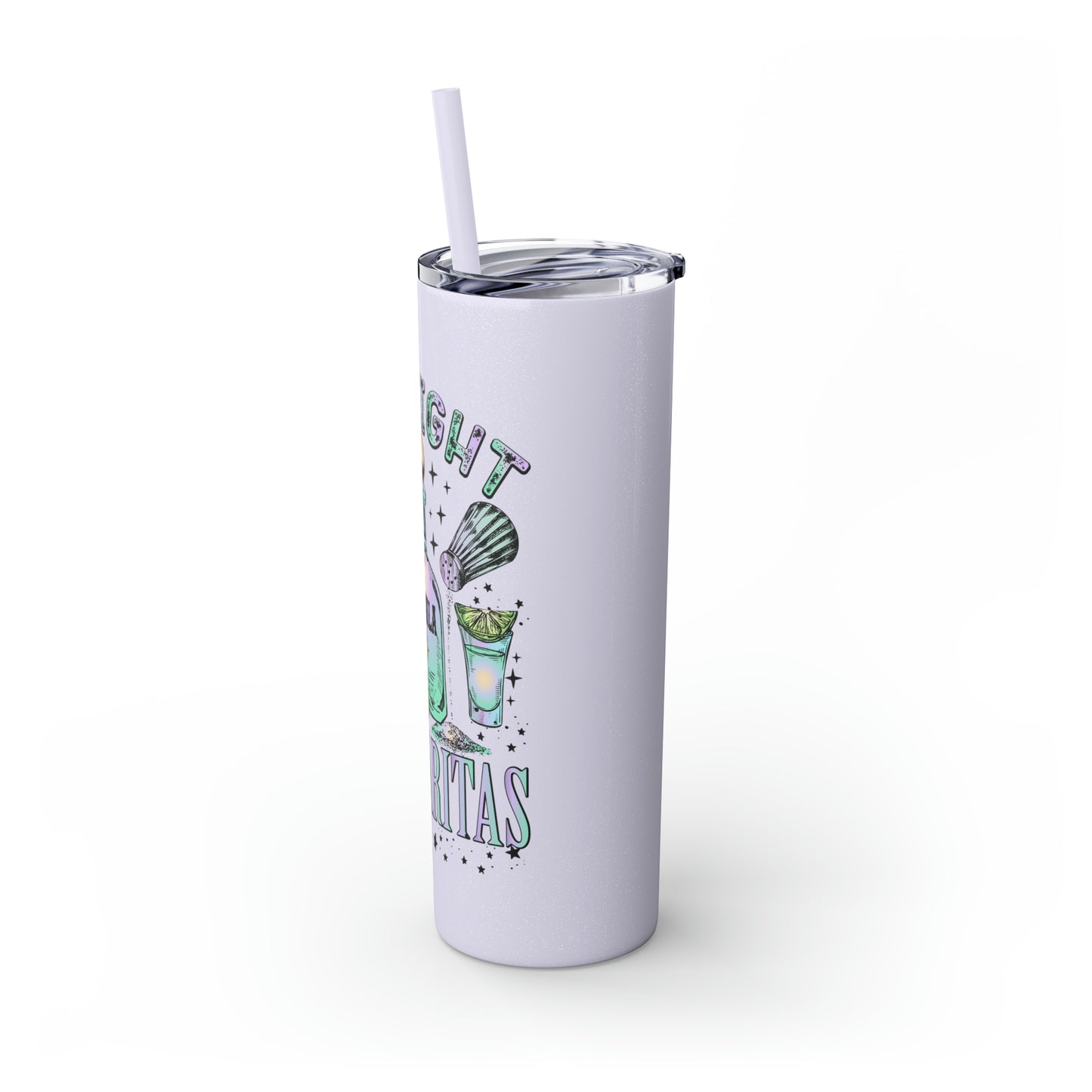 Midnight Margaritas Skinny Tumbler with Straw, 20oz