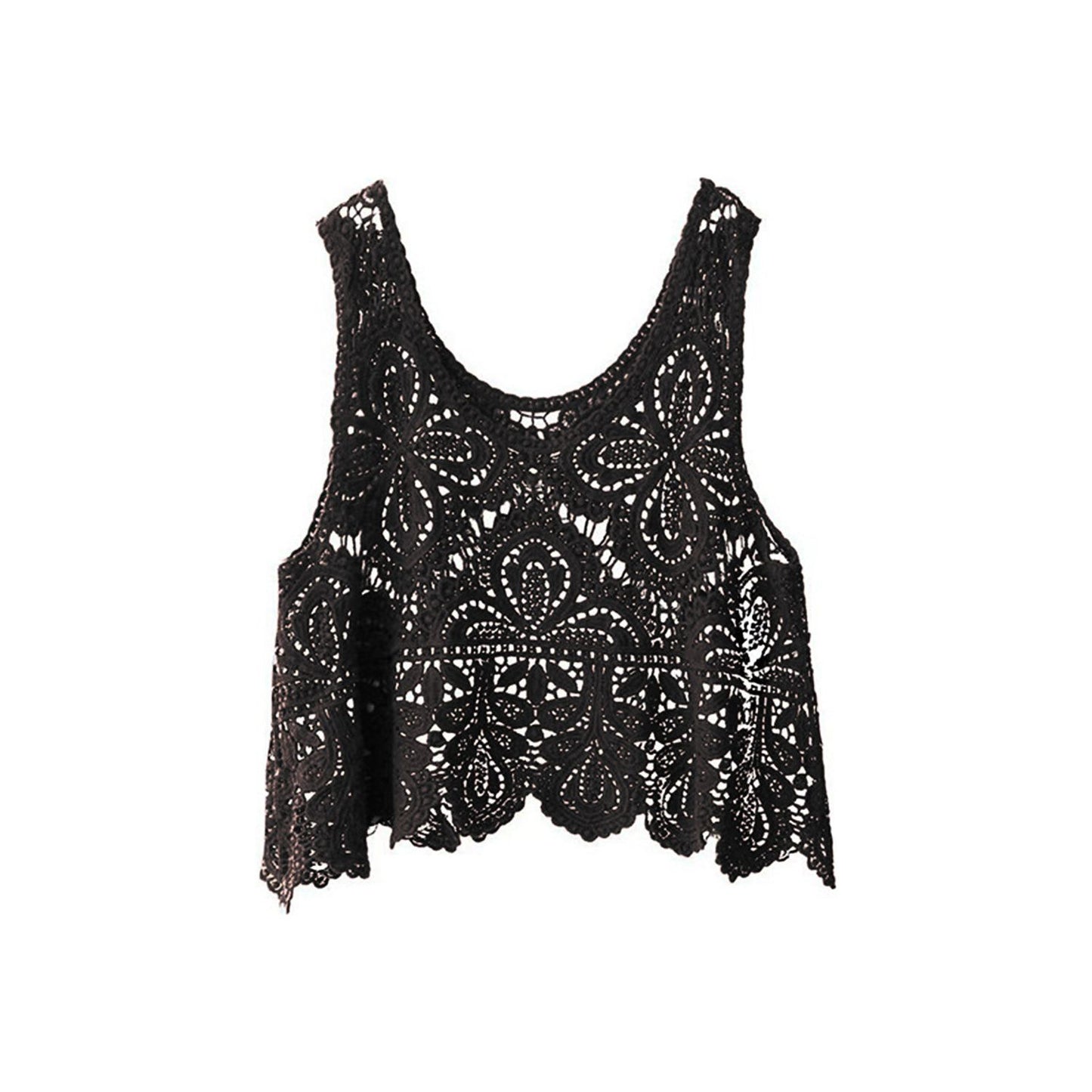 Cutout Scoop Neck Sleeveless Knit Cover Up