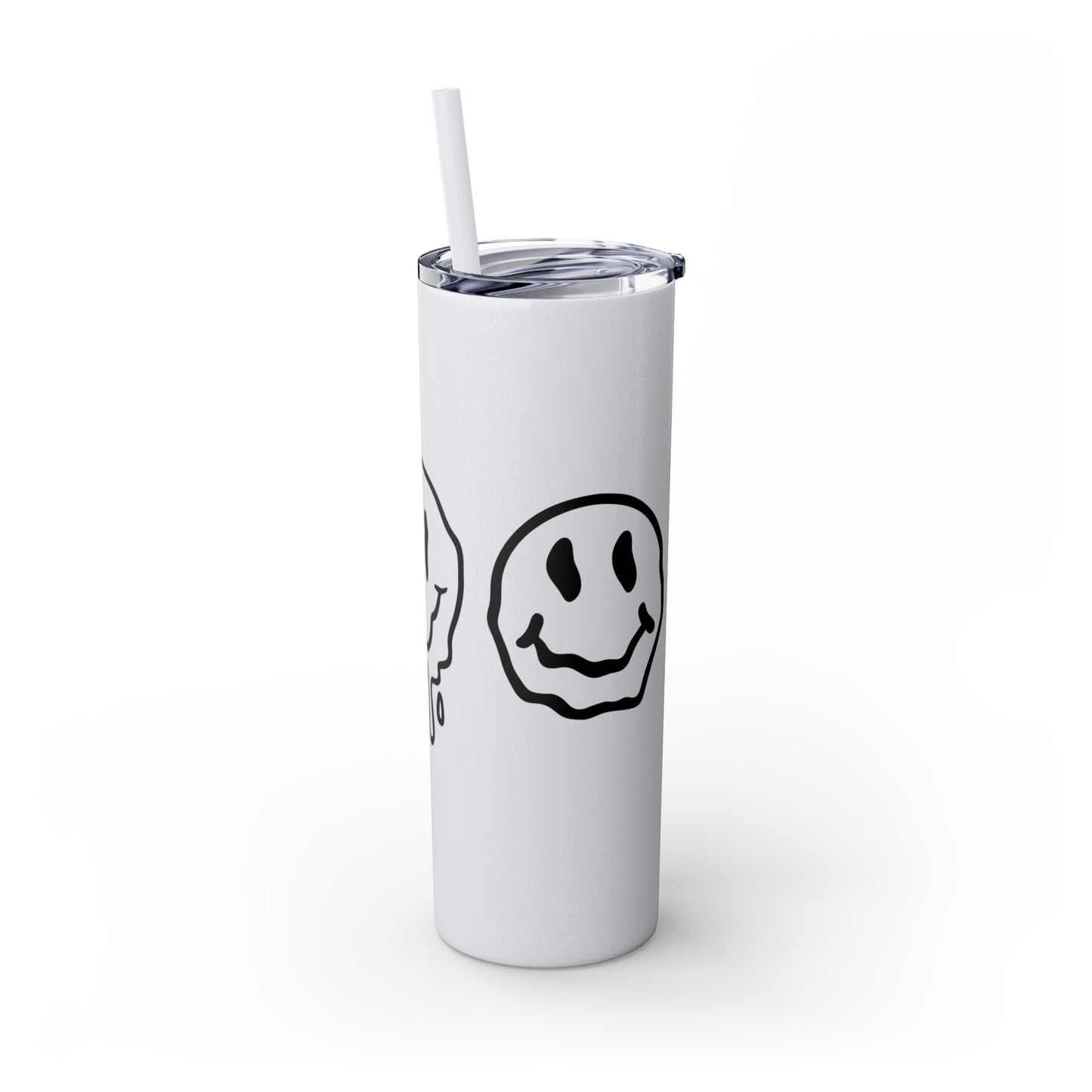 Melting Smileys Skinny Tumbler with Straw, 20oz