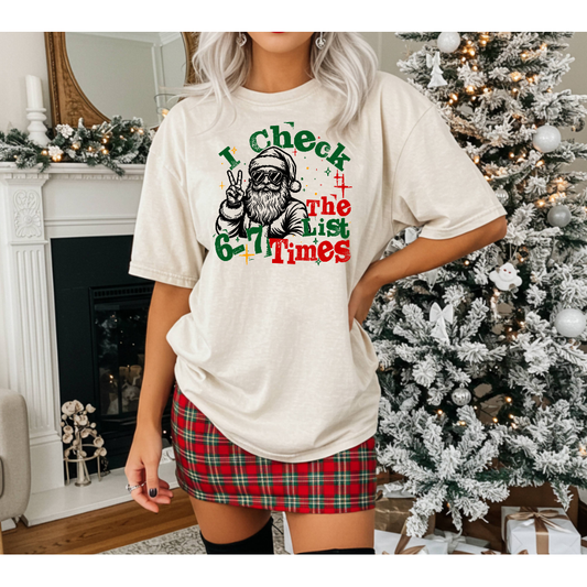 He's Checkin' His List....Tee or Sweatshirt