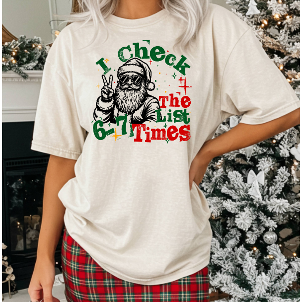 He's Checkin' His List....Tee or Sweatshirt