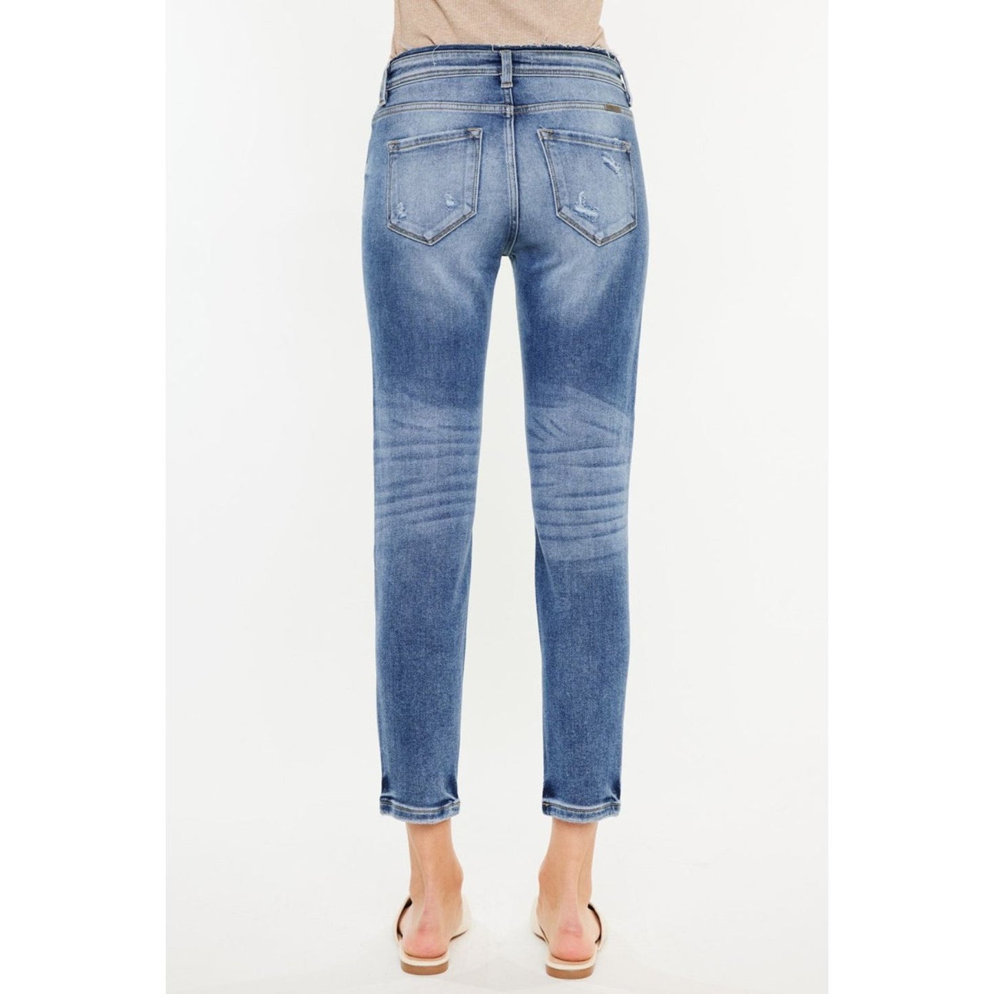 Kancan High Rise Distressed Mom Jeans