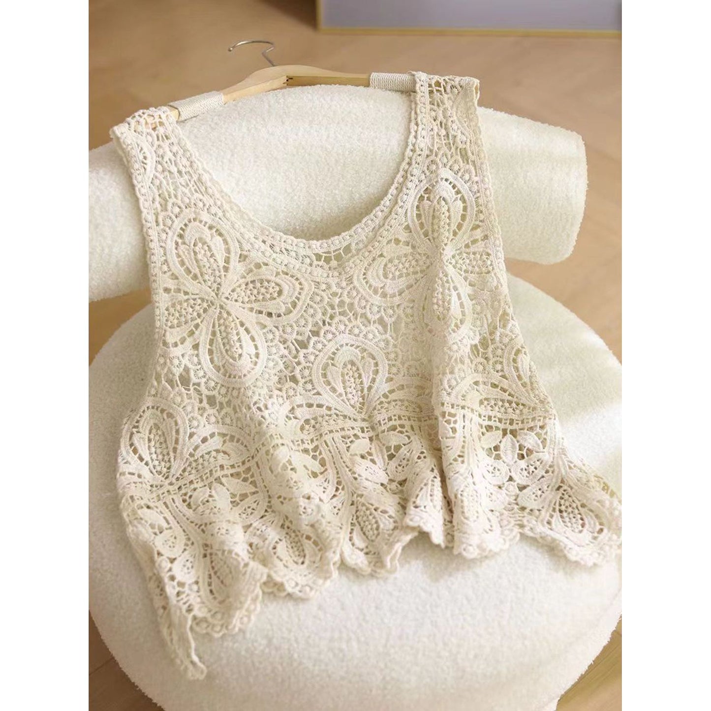 Cutout Scoop Neck Sleeveless Knit Cover Up