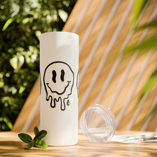 Melting Smileys Skinny Tumbler with Straw, 20oz