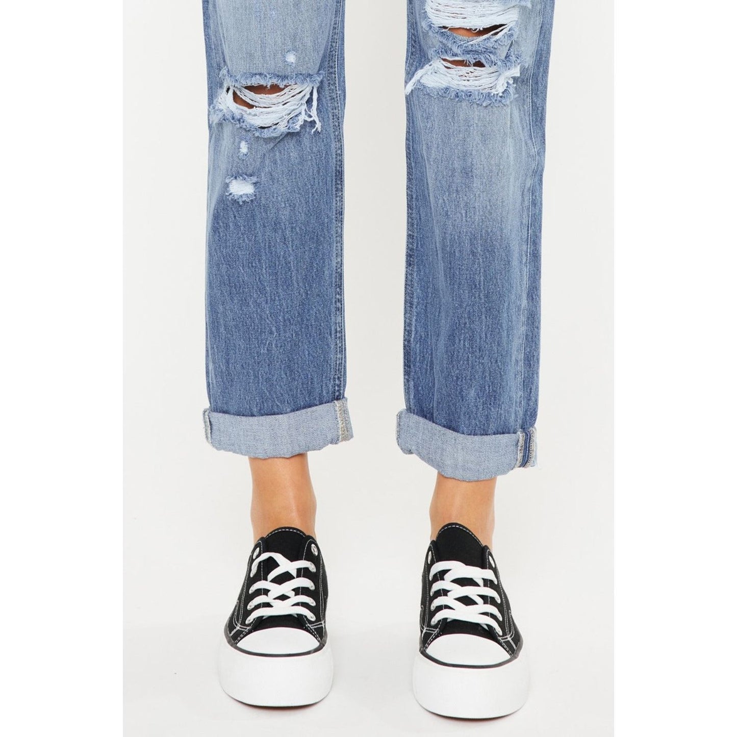 Kancan Distressed Mom Jean