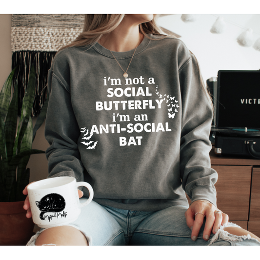 AntiSocial Bat Tee or Sweatshirt