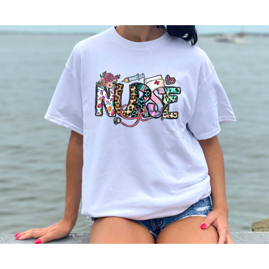 Floral Nurse Tee