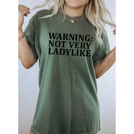 Warning:Not Very Ladylike Tee or Sweatshirt